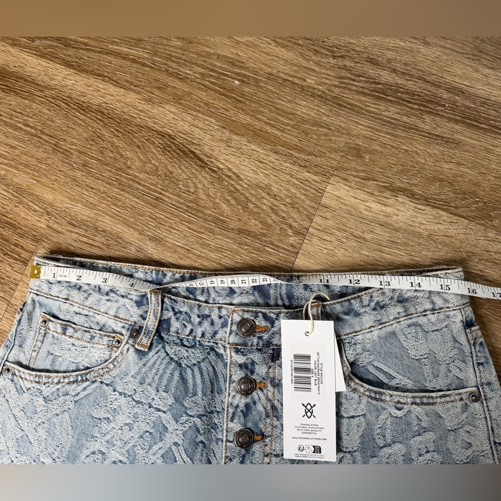 Daily Paper NWT Settle Macramé Jacquard Straight Leg Jeans Size 32 - Picture 5 of 10
